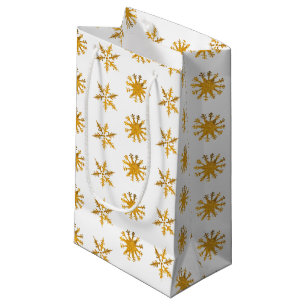 Golden snowflakes Custom Gift Bag - Small, Glossy
