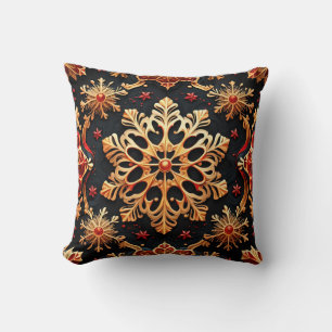 Golden Snowflakes Elegant  Winter holidays Design  Cushion