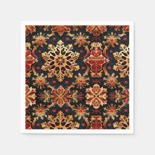 Golden Snowflakes Elegant  Winter holidays Design  Napkin