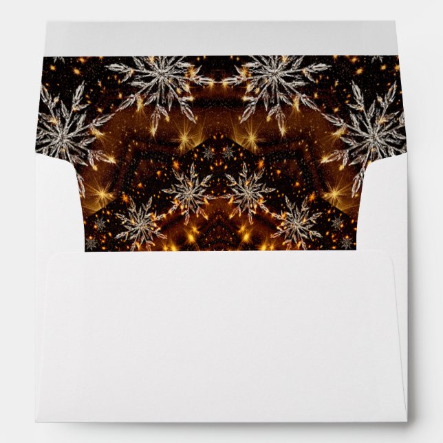 Golden Snowflakes Envelope (Back (Bottom))