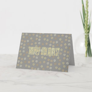 Golden Snowflakes Happy Holidays Greeting Card