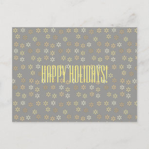 Golden Snowflakes Happy Holidays Postcard
