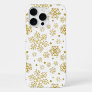 Golden snowflakes iPhone 16 pro max case