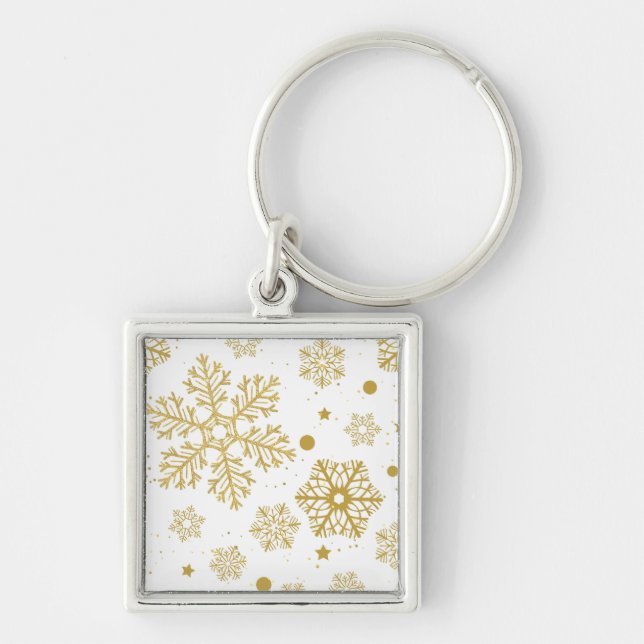 Golden snowflakes key ring (Front)