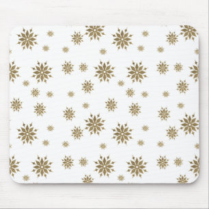 Golden snowflakes mouse mat