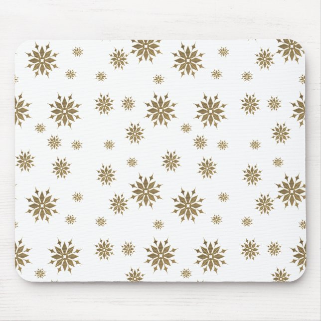 Golden snowflakes mouse mat (Front)