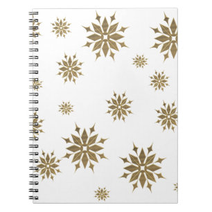Golden snowflakes notebook