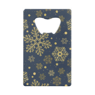 Golden snowflakes on navy