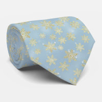 Golden Snowflakes on Sky Blue – Elegant Winter