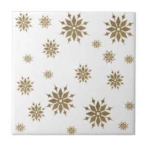 Golden snowflakes tile
