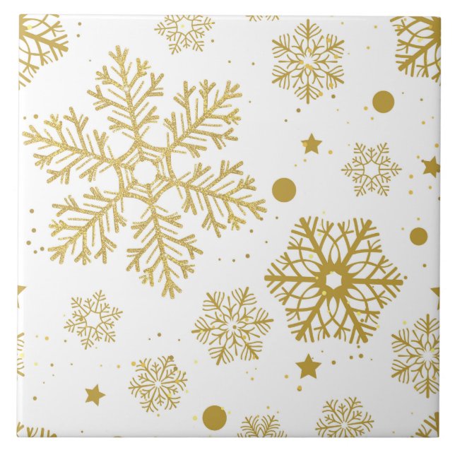 Golden snowflakes tile (Front)