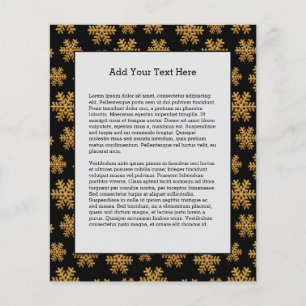 Golden Snowflakes Winter Merry Christmas Xmas Flyer
