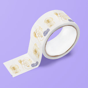 Golden snowman Purple theme Satin Ribbon