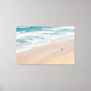 Golden Solitude: Aerial View of Itacaré Shoreline Canvas Print