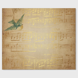 Golden Song Music Matte Wrapping Paper