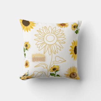 Golden Soul - Vintage Sunflower Aesthetic Collage Cushion
