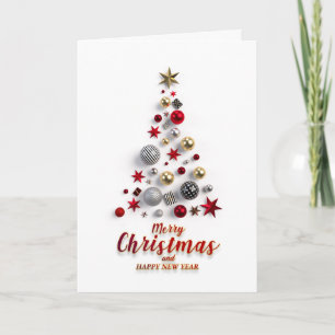 Golden Sparkle Christmas Stars Corporate Greeting Holiday Card