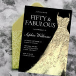Golden Sparkle Dress Black 50th Birthday Party  Invitation<br><div class="desc">Golden Sparkle Dress Black 50th Birthday Party Invitation
Variations to the invitation and matching items in our store</div>