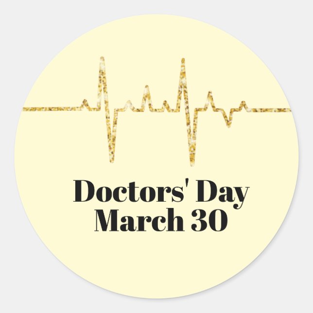 Golden Sparkle Heart Rate Sticker Name Tag         (Front)