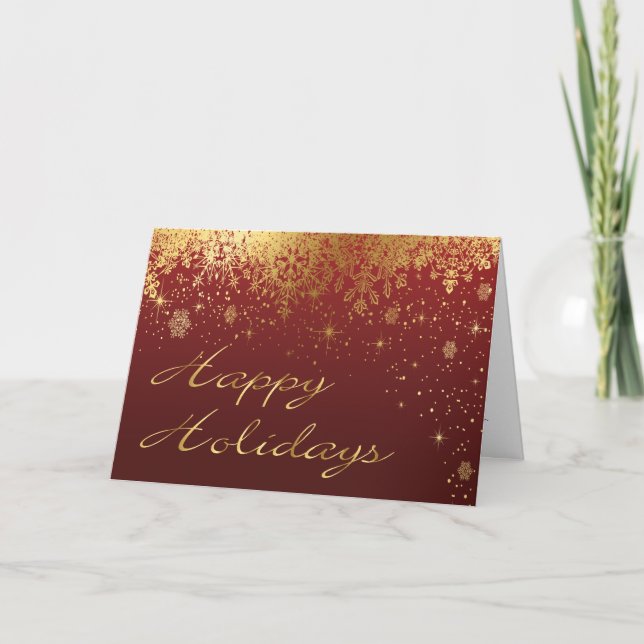 Golden Sparkle Holiday Card (Front)