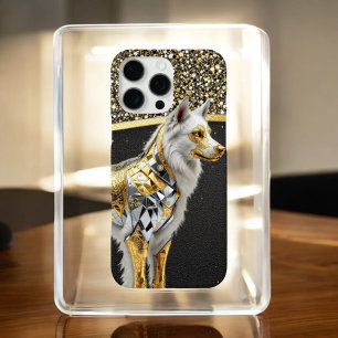 Golden Sparkle Pup iPhone 16 Pro Max Case