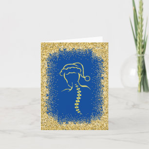 Golden Sparkle  Spinal Santa Outline Card