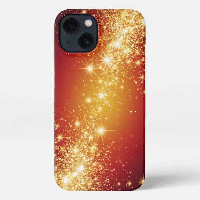 Golden Sparkling Stars iPhone Case (Back)
