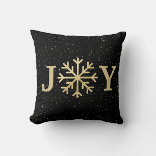 Golden Sparks and Snowflakes Cushion