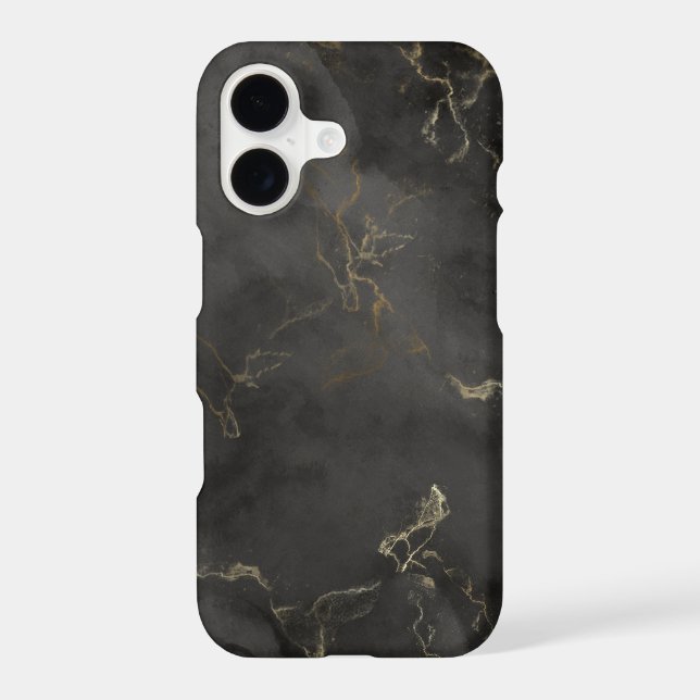 Golden Sparks in Black Marble iPhone Case (Back)