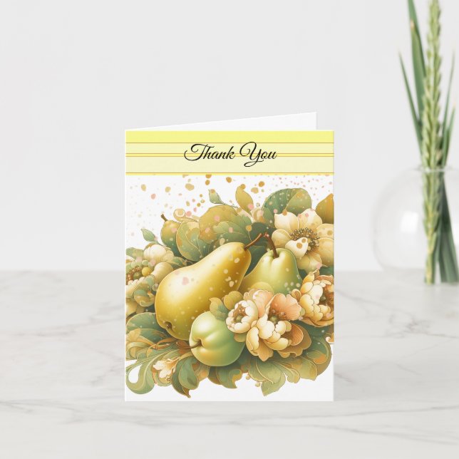 Golden Speckled Pear Thank You Notecard (Front)
