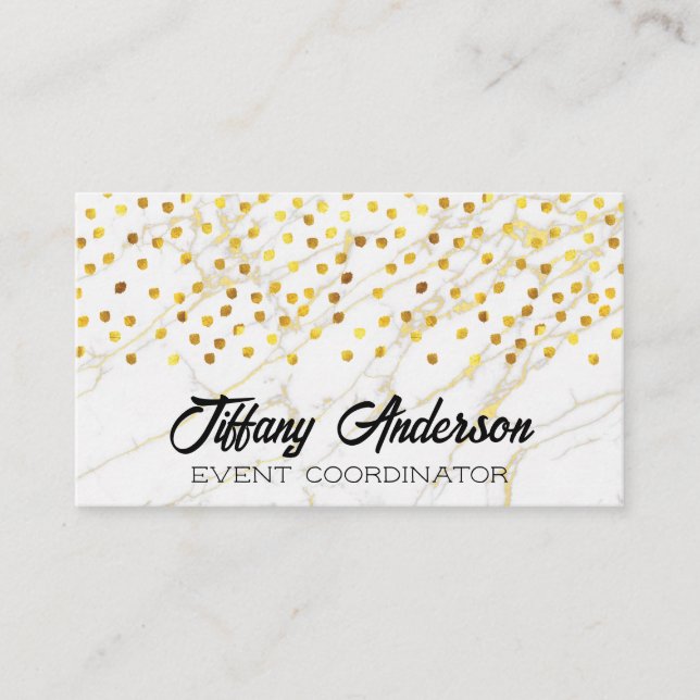 Golden Specks | Marble Business Card (Front)