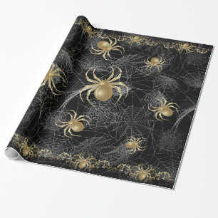 Golden Spider Gift Wrapping Paper