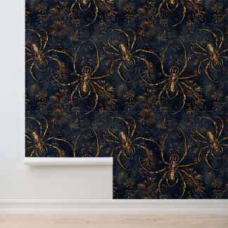 Golden Spider Insect Theme Escape Room Decor Wallpaper