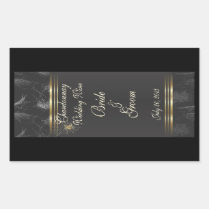 Golden Spiders Elegant Wedding Wine Label Sticker