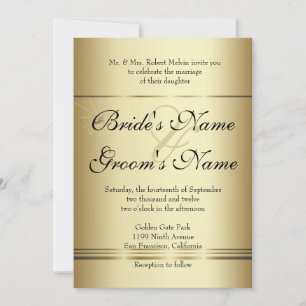 Golden SPiders Wedding Invitation