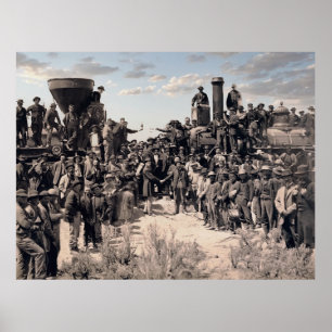 Golden Spike Railroad Ceremony 1869 Poster