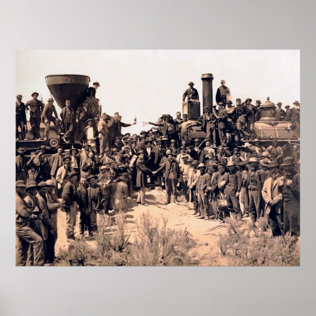 Golden Spike Transcontinental Railroad  1869 Poster (Front)