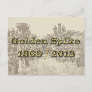 Golden Spike Transcontinental Railroad Sesquincent Postcard