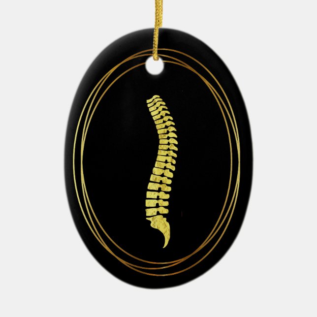 Golden Spine Silhouette Christmas  Ornament (Front)