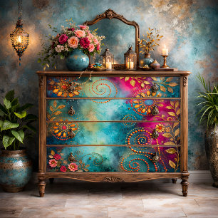 Golden Spiral Decoupage Tissue Paper