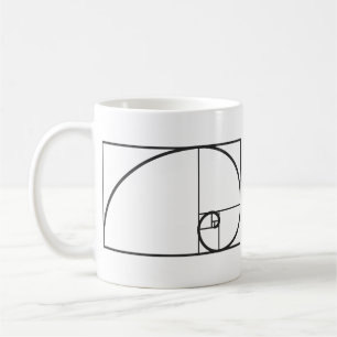 Golden Spiral Minimal Geometry Drawing Coffee Mug