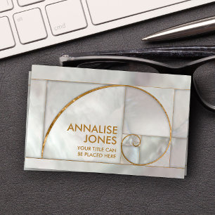 Golden Spiral - Pearl and gold Business Card