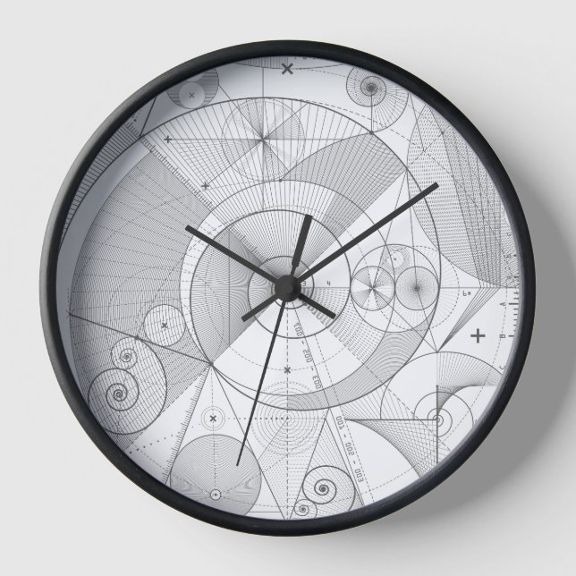  Golden Spiral Ratio Gift For Math Classroom Wall Clock (Front)