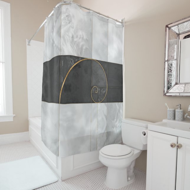Golden Spiral - Sacred Geometry Shower Curtain (In Situ)