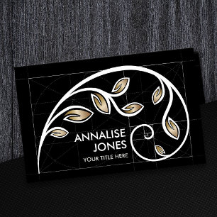 Golden Spiral - Sacred Geometry Tree Branch Business Card