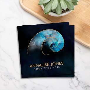 Golden Spiral - Sacred Geometry - watercolor ink Square Business Card