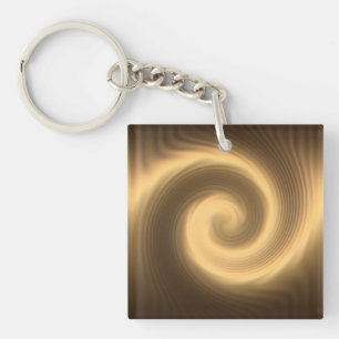 Golden spiral texture key ring