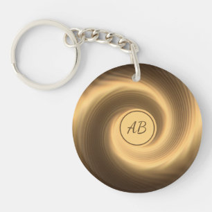 Golden spiral texture keychain