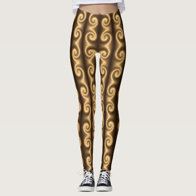 Golden spiral texture leggings (Front)