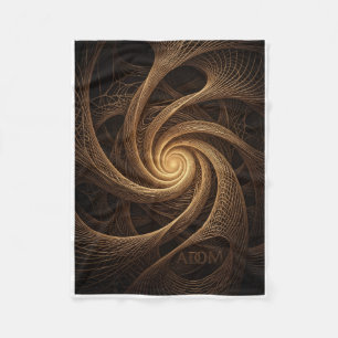 Golden Spiral Vortex Abstract Tunnel Warm Fleece B Blanket